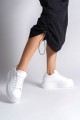 Bağcıklı Ortopedik Taban Kadın Sneaker Ayakkabı Beyaz