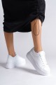 Bağcıklı Ortopedik Taban Kadın Sneaker Ayakkabı Beyaz