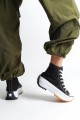 Bağcıklı Ortopedik Taban Kadın Sneaker Ayakkabı Siyah