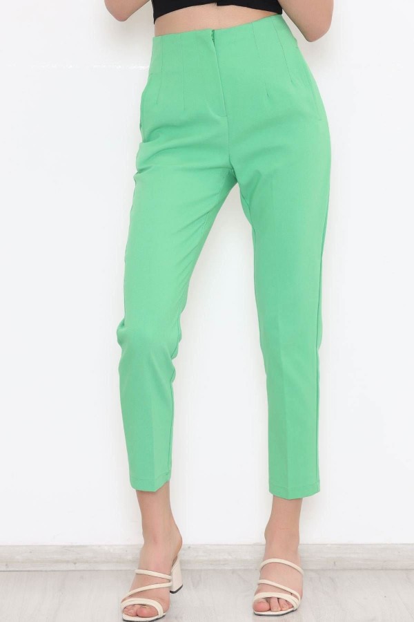 Beli Pensli Duble Pantolon Yeşil