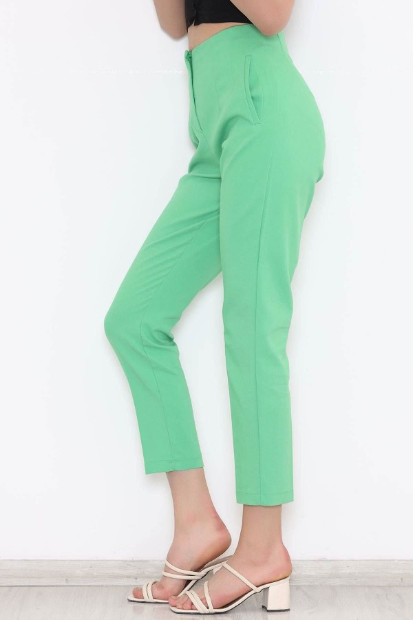 Beli Pensli Duble Pantolon Yeşil