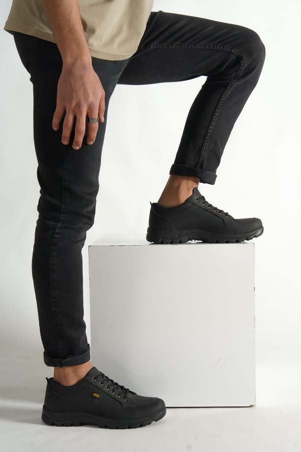 Casual Hakiki Deri Rahat Erkek Ayakkabı Siyah Renk